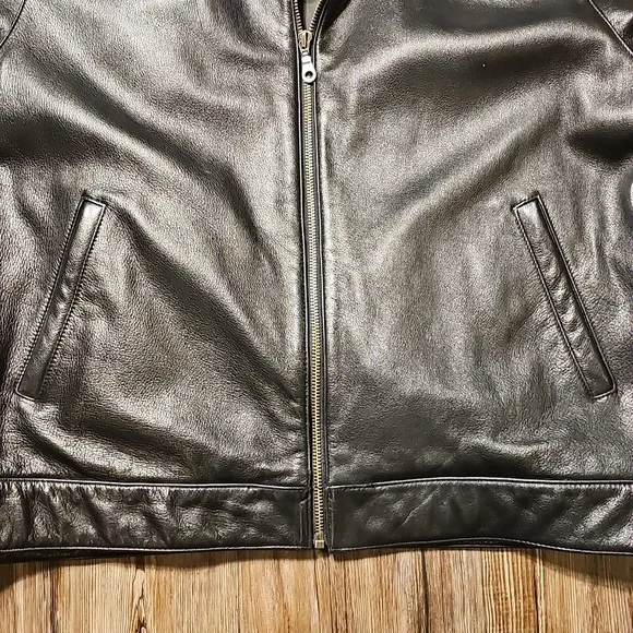 Womens Wilson Leather Experts Collared Leather Bomber Moto Jacket XL - Picture 3 of 10